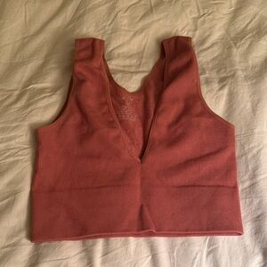 Rust Red Sleeveless Knit Top